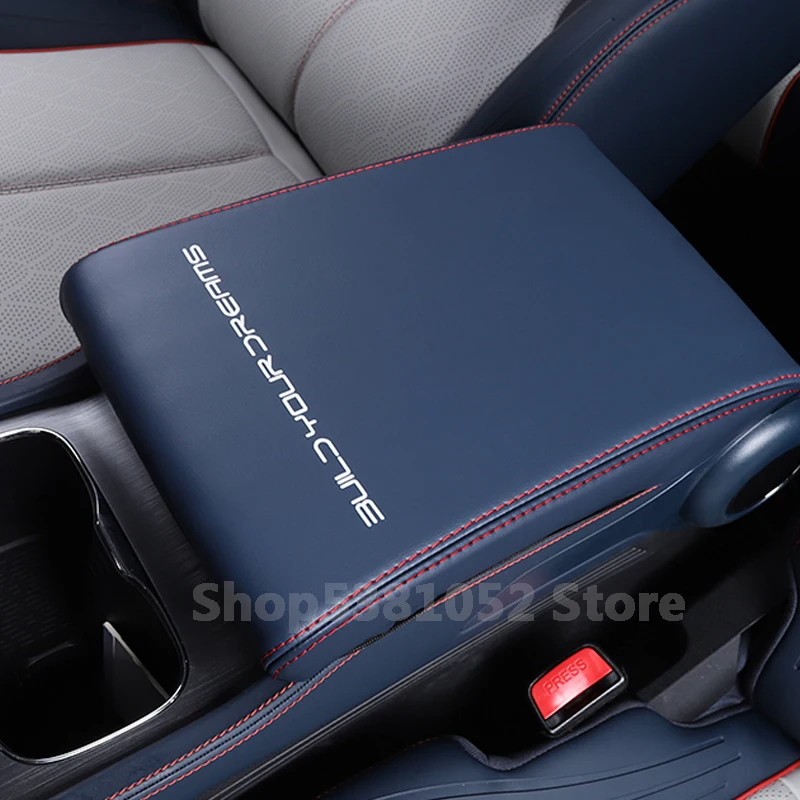 

For BYD Yuan Plus Atto 3 2021 2022 2023 Car Armrest Box Cover Central Control Box Leather Protection Sticker Car Accessories