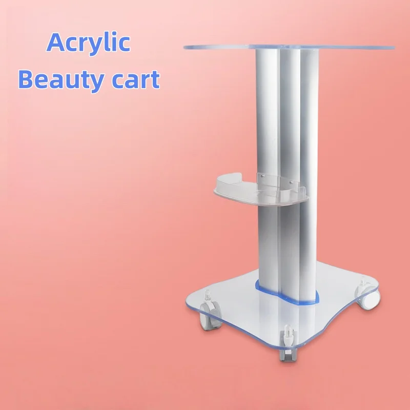 

Small bubble beauty equipment cart beauty salon oxygen generator skin management device acrylic mobile storage rack