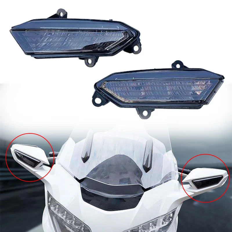 

LED Front Turn signal Light Turn signal Light Smoke For Honda Gold Wing GL1800 2018-2026 LED View Mirror Turn Signal Light
