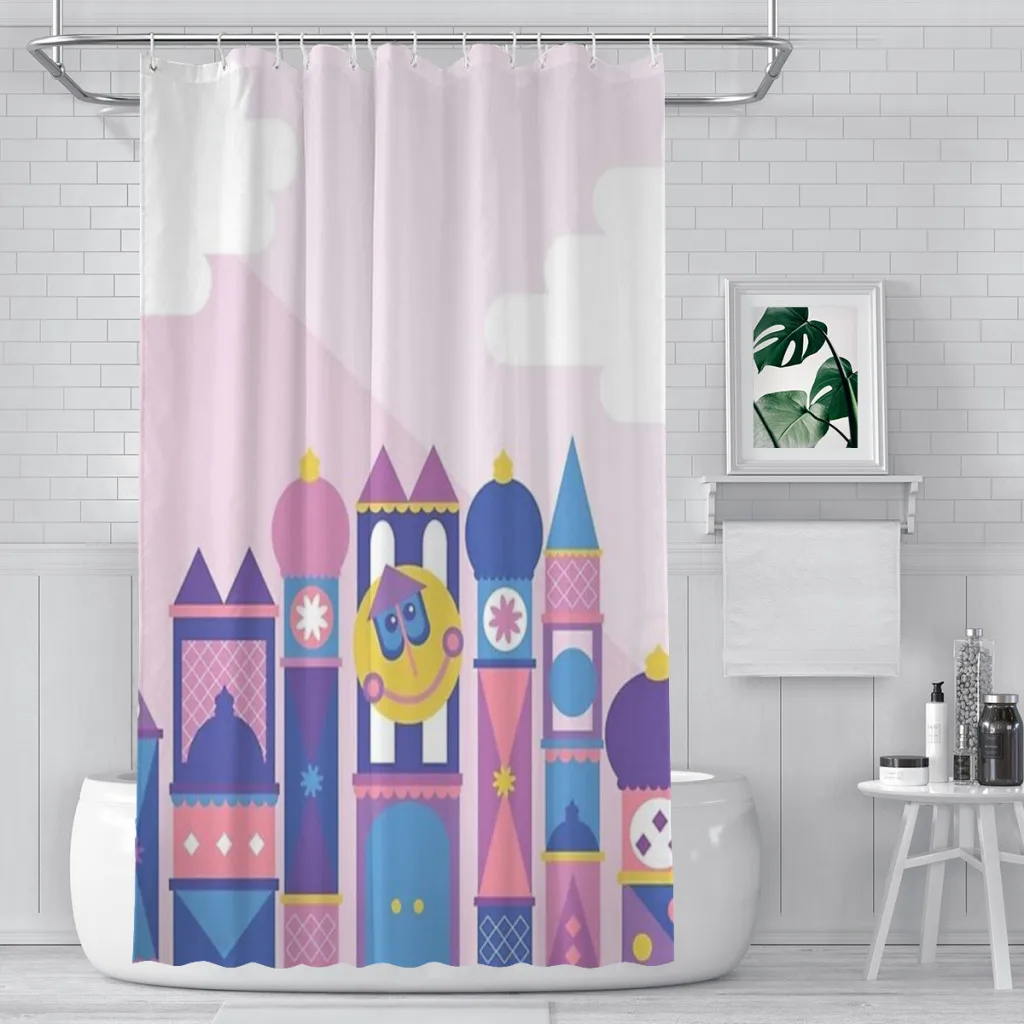 It's a small world after all Unique decor Modern Fabric Bathroom Shower Curtains art design Print Curtain