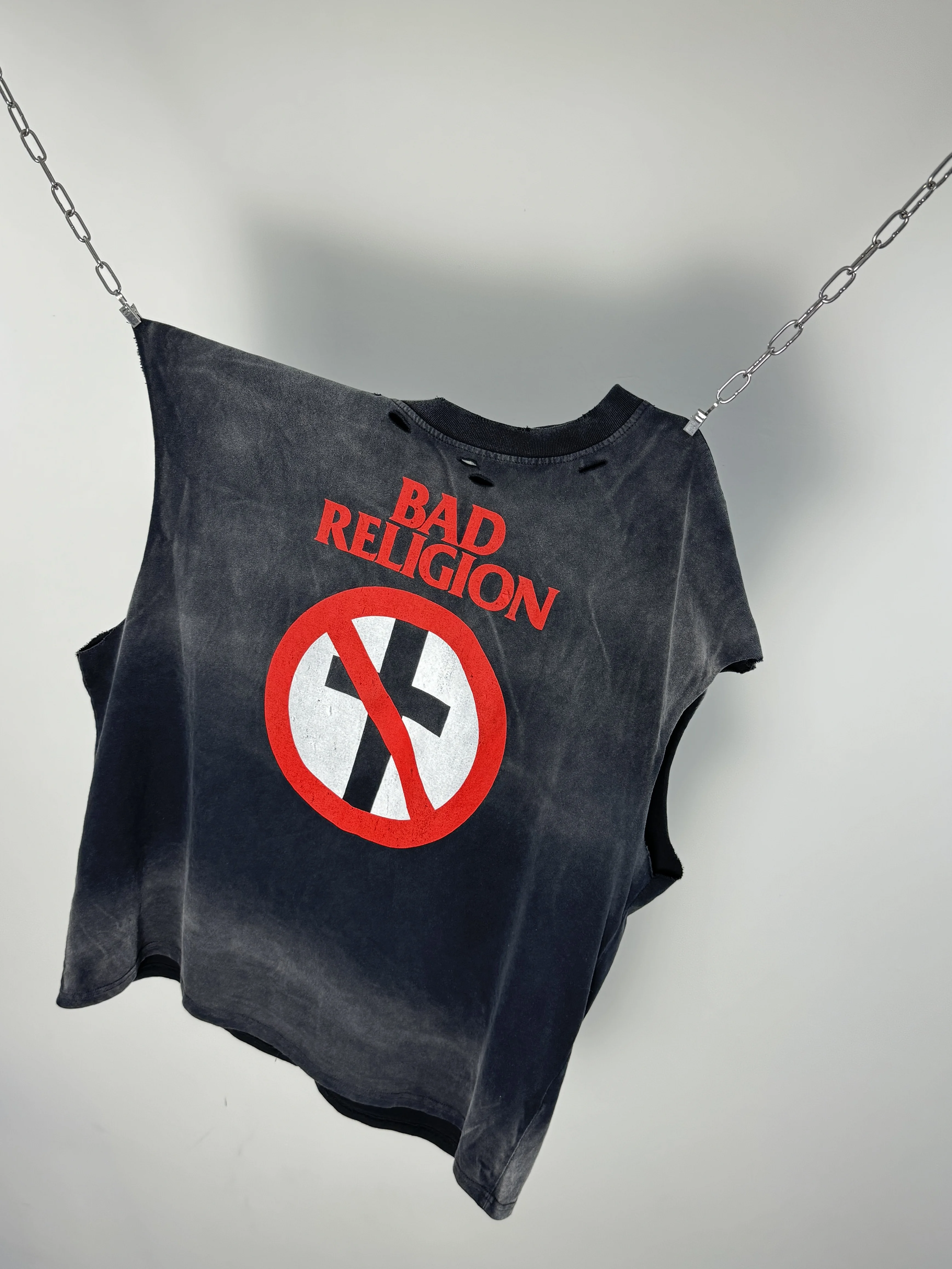 26SS BAD RELIGION 93 Tour Kanye West Tank Tops Casual Summer Cotton Inkjet Dirty Tops Vintage Vest