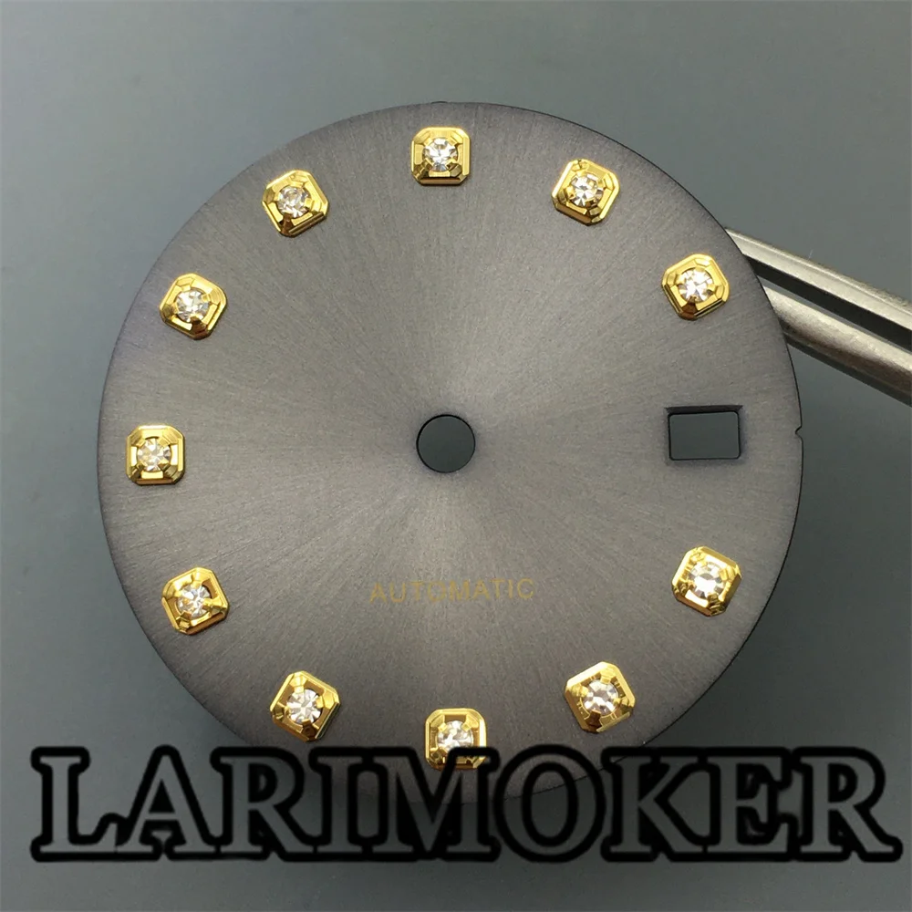 LARIMOKER 29 ملم قرص ساعة ذهبي وردي فضي الماس مؤشر مطابقة الأيدي مجموعة مناسبة للحركة التلقائية NH35 NH36