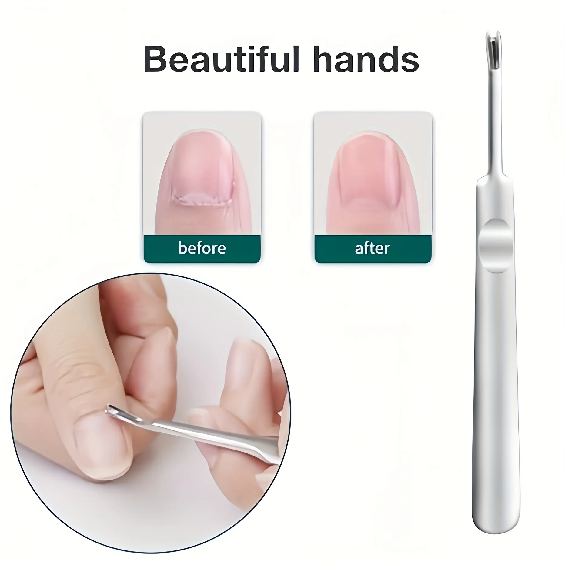 Kit profissional de decoração de unhas em aço inoxidável 6 peças