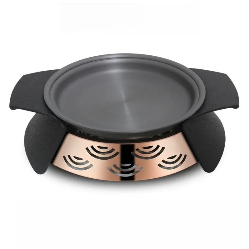 Fish grill, commercial round dry boiler, covered gold baking pan