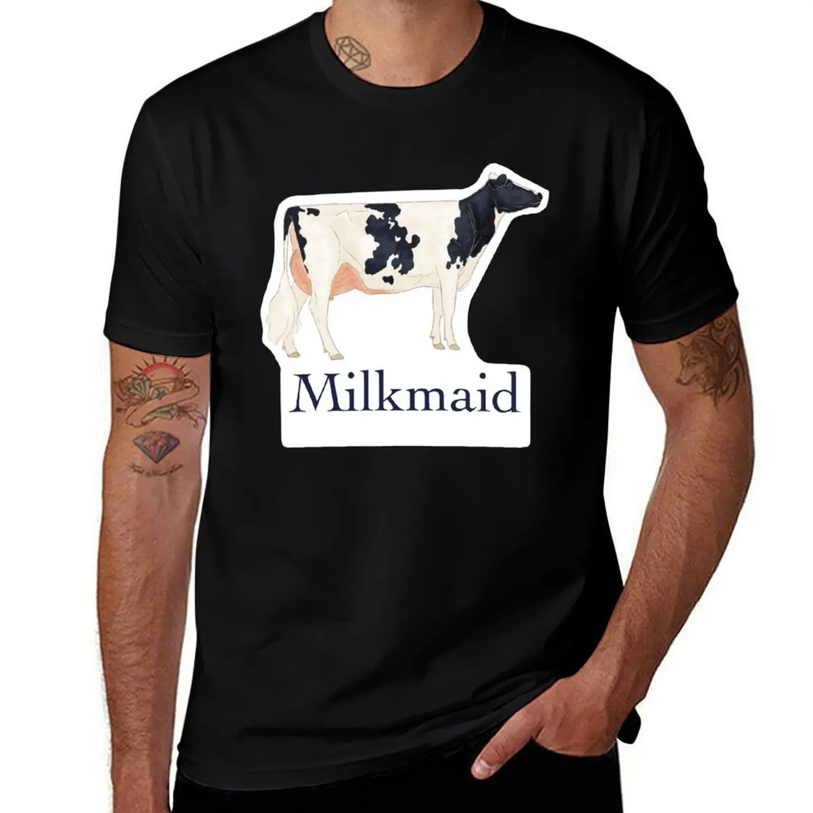 

Holstein Milkmaid T-Shirt Holiday Casual Short Sleeve Top