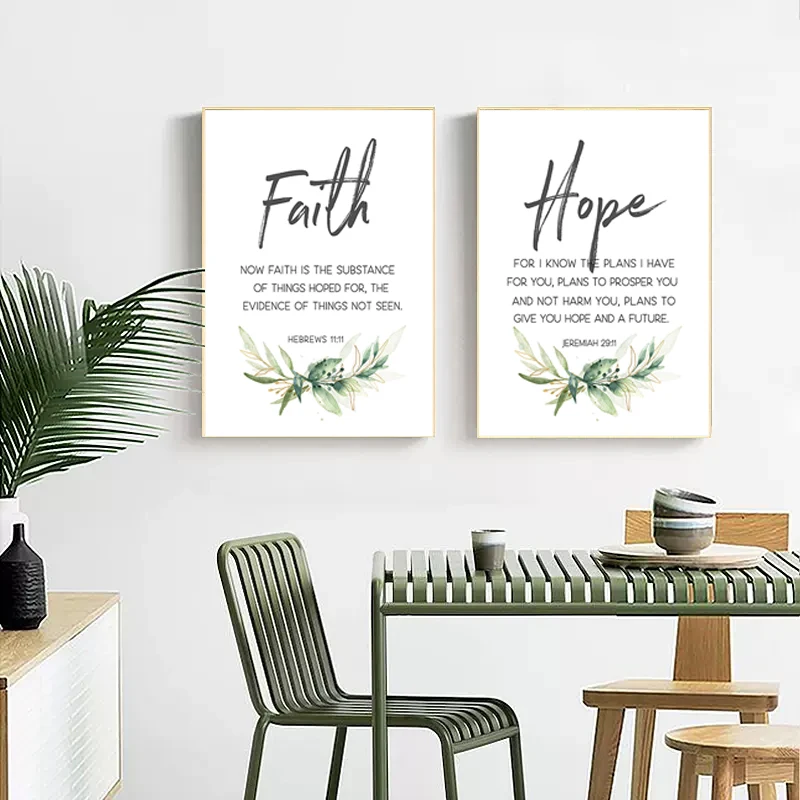 

Faith Hope Love Bible Verse Inspirational Art Wall Art Canvas Painting Prints A Great Christian Quotes Living Room Home Decor