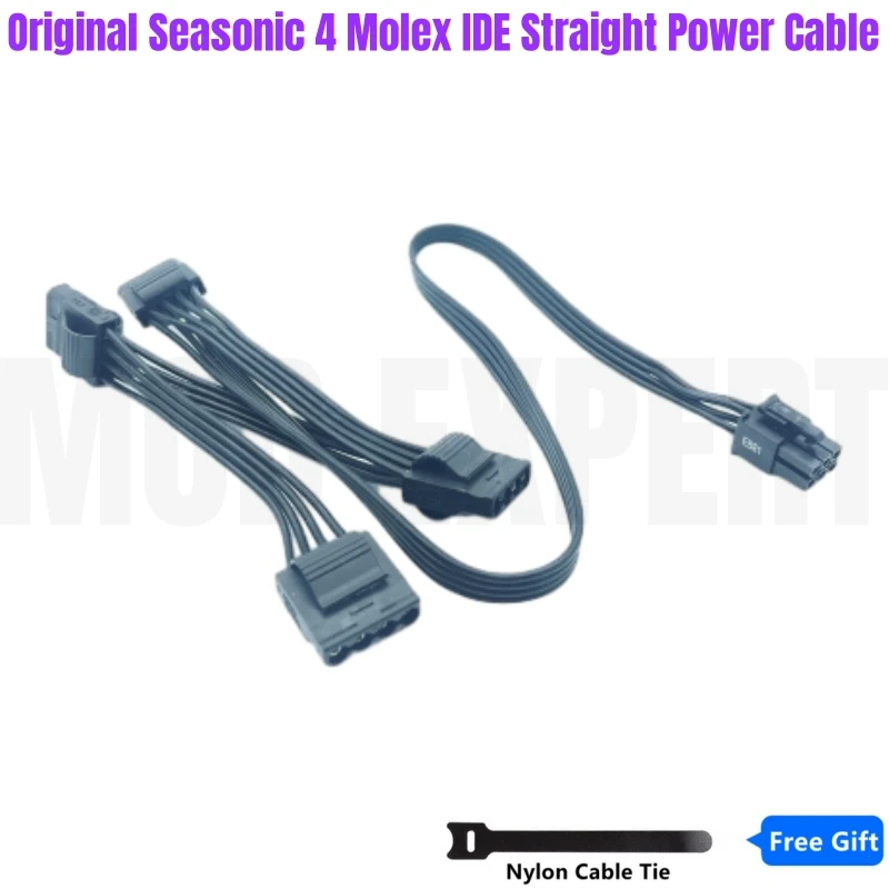 

Original Seasonic 4 Molex IDE Peripheral Straight Modular Power Cable for Seasonic PRIME Platinum 1600W 1300W 1200W 1000W 850W