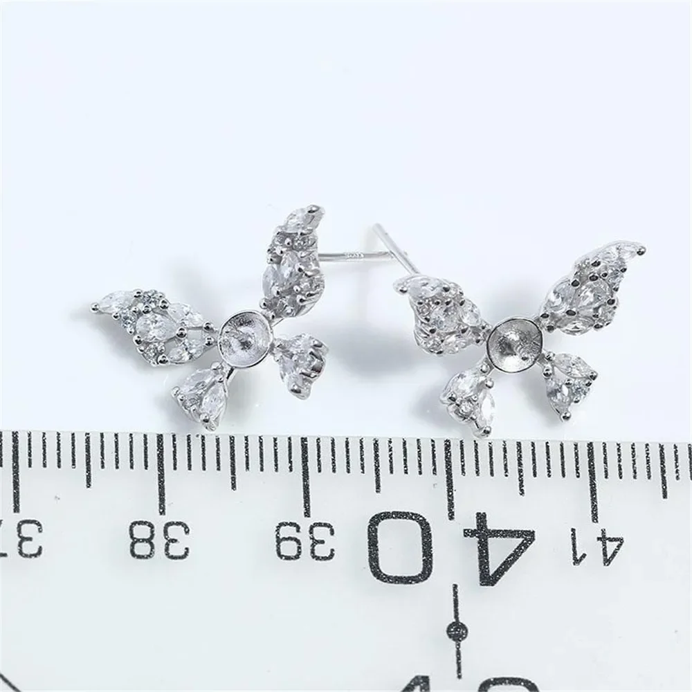 S925 Sterling Silver Pearl Earring Settings DIY Jewelry Making Supplies Blank Earring Posts for Handcrafted Accessories No Pearl