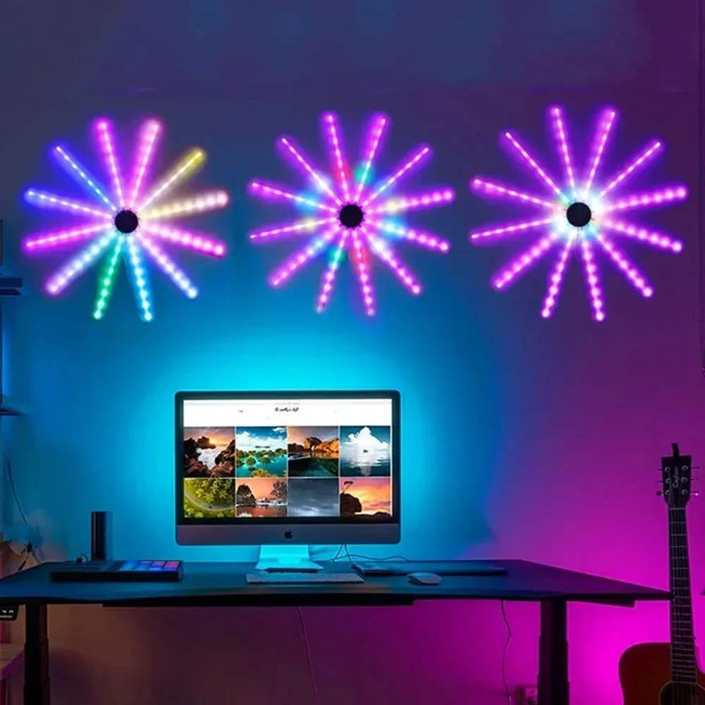 WS2812B  DC5V Individually Addressable 3Pin Led Strip Light Aluminum And 21Key USB/DC Music Controller 10/12/13 Firework Channel