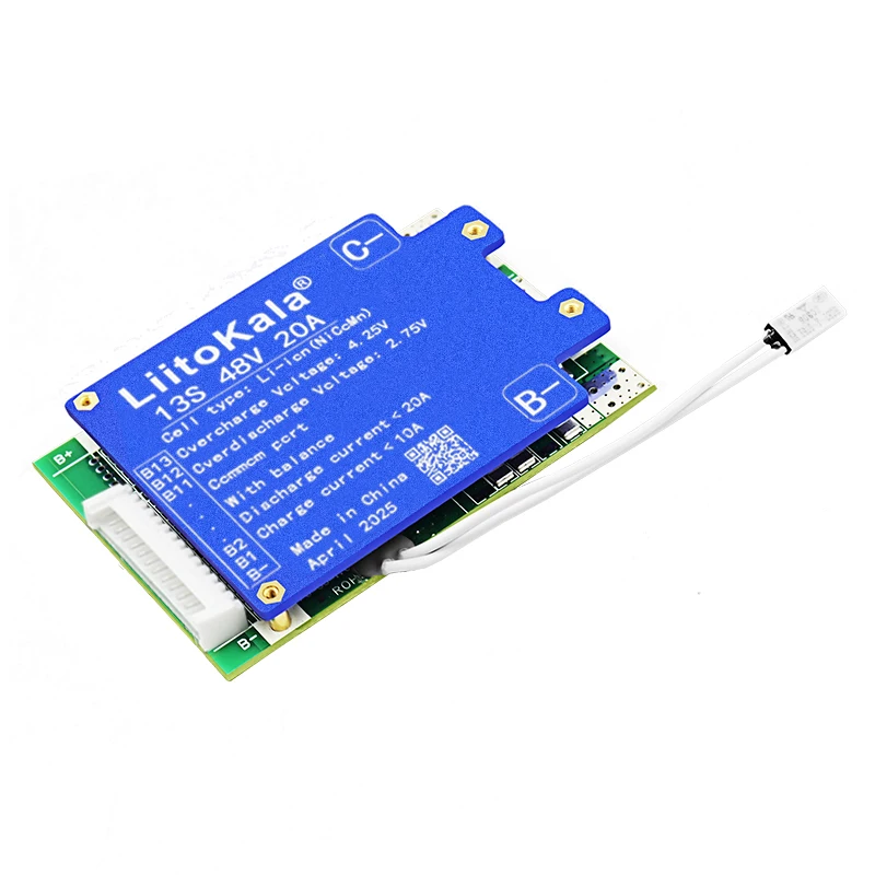 1-10 Uds LiitoKala 13S-48V20A-BMS 18650 Li-ion paquete de litio BMS placa PCB PCM equilibrio placa de circuitos integrados para Arduino