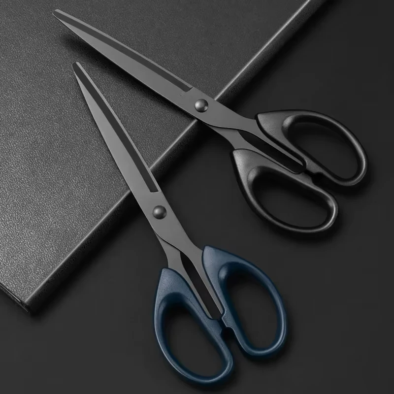 Black Blade Scissors 178mm Rust Proof Sharp Student Paper Cuttings Scissors Tailor Scissors Household Office Supplies