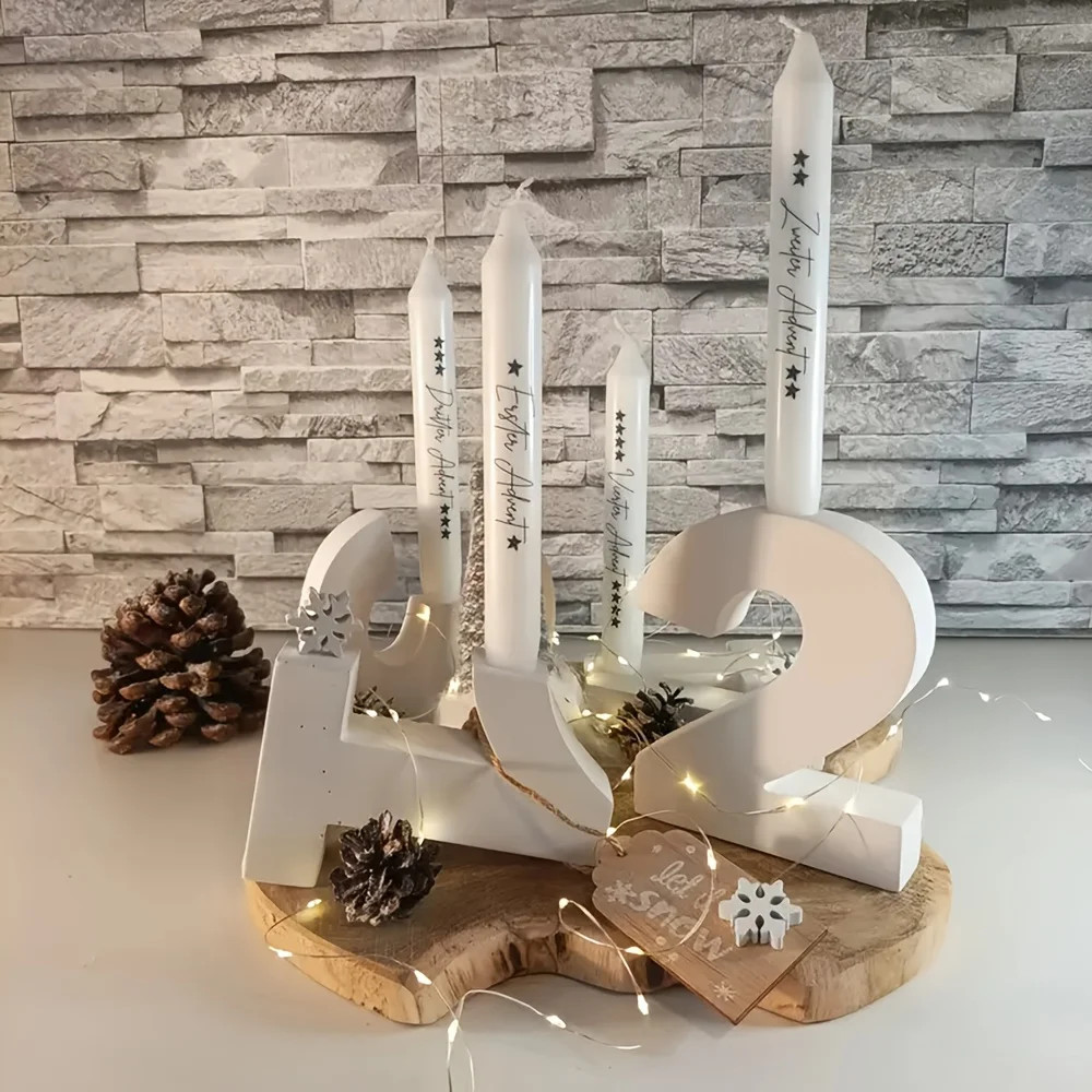 Reusable Non-Electric Silicone Mold for Candle Holders & Numbered Candles - Compatible for Resin, Cement, Gypsum Crafts