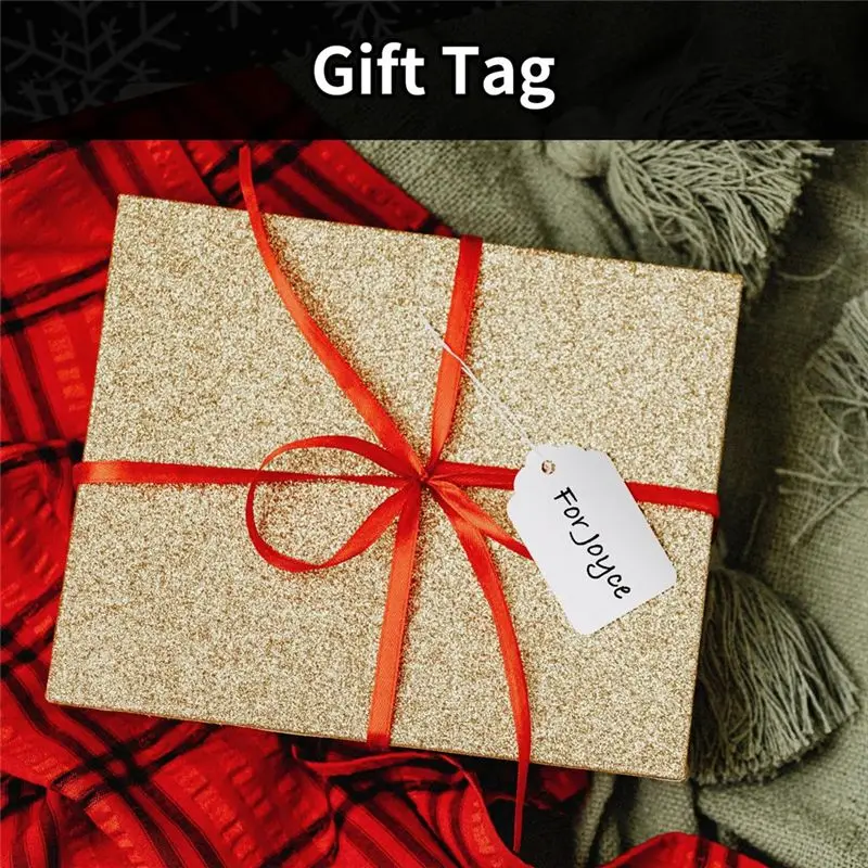 AEF7-علامات الأسعار البيضاء مع سلسلة - 1000 قطعة من علامات السلسلة المسبقة للتسعير، علامات تعليق الورق، علامات البضائع