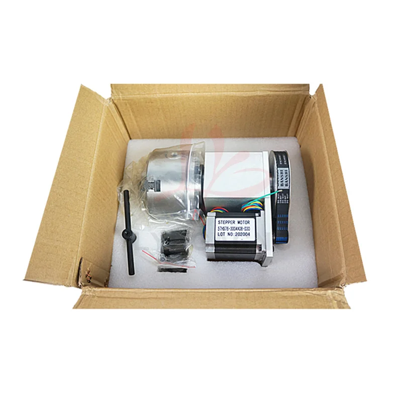 F5M-6-100AB CNC Rotary A-axis with Chuck 100mm 3-Jaw 4-Jaw for CNC Milling Machine Waterproof Motor