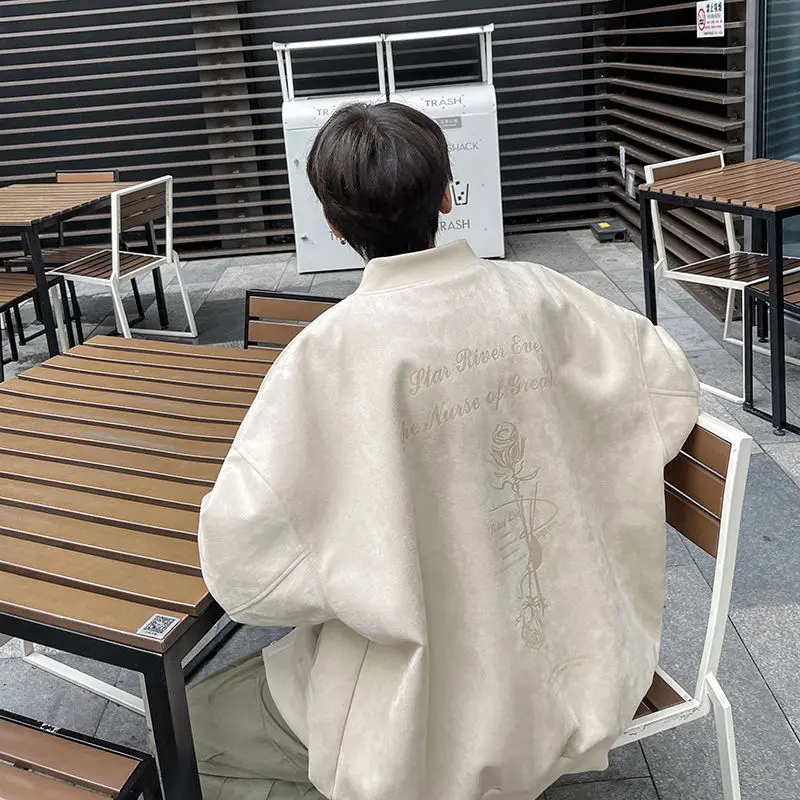 

Мужская куртка-пальто оверсайз в стиле Y2K: комфортная, свободная, молодежная, повседневная, крутая, в стиле дистрит, с эффектом потертости