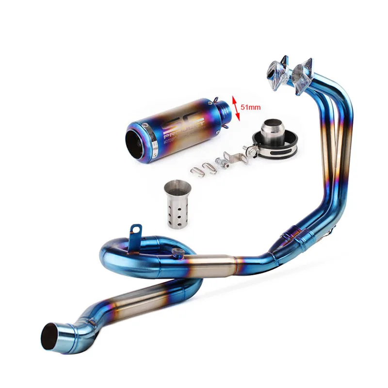 Full-Size Custom Motorcycle ExhaustSuitable For R3 Rotary Full-section Connecting Pipe YZF-R3 R25 Modified Stainless Stee
