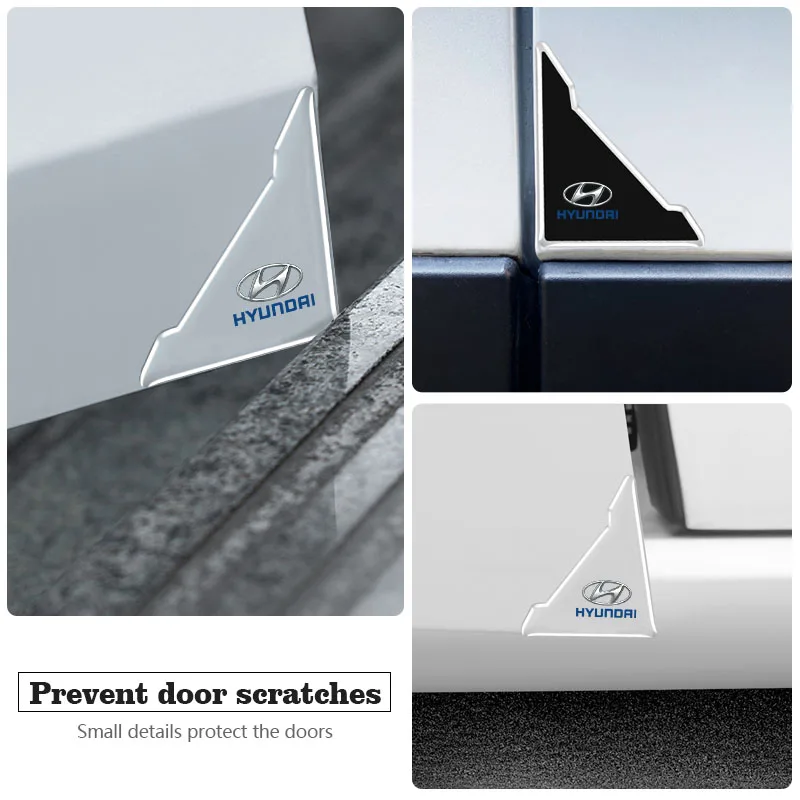 4 قطعة باب السيارة سيليكون عازلة ملصق المضادة للتصادم خدش لشركة هيونداي جينيسيس N-LINE I10 I20 I30 I40 IX20 IX35 كونا جيتز #6