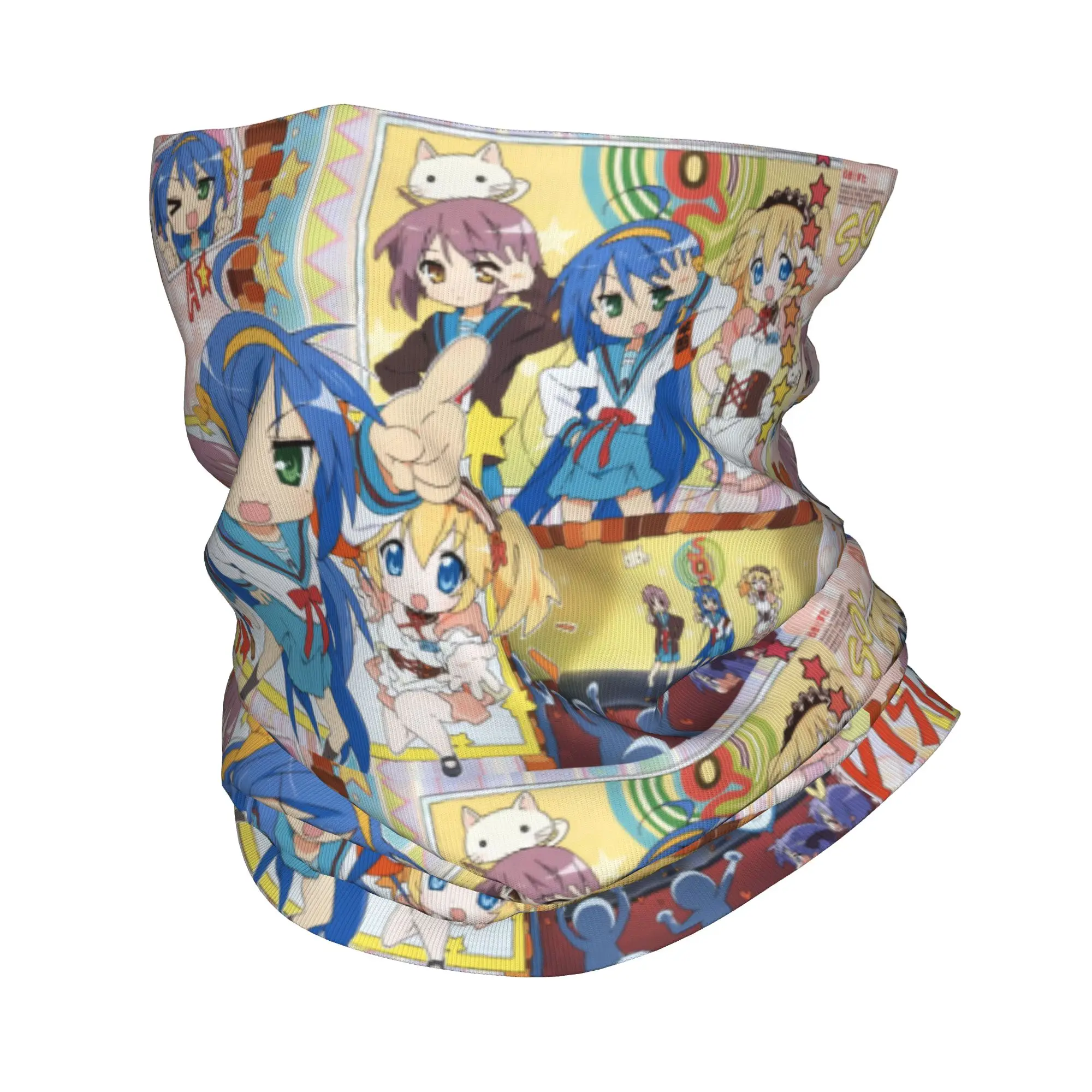 Kawaii Lucky Star Game Bandana الشتاء الرقبة أدفأ الرجال يندبروف التفاف الوجه وشاح للمشي لمسافات طويلة أنيمي اليابانية الجراب عقال #1