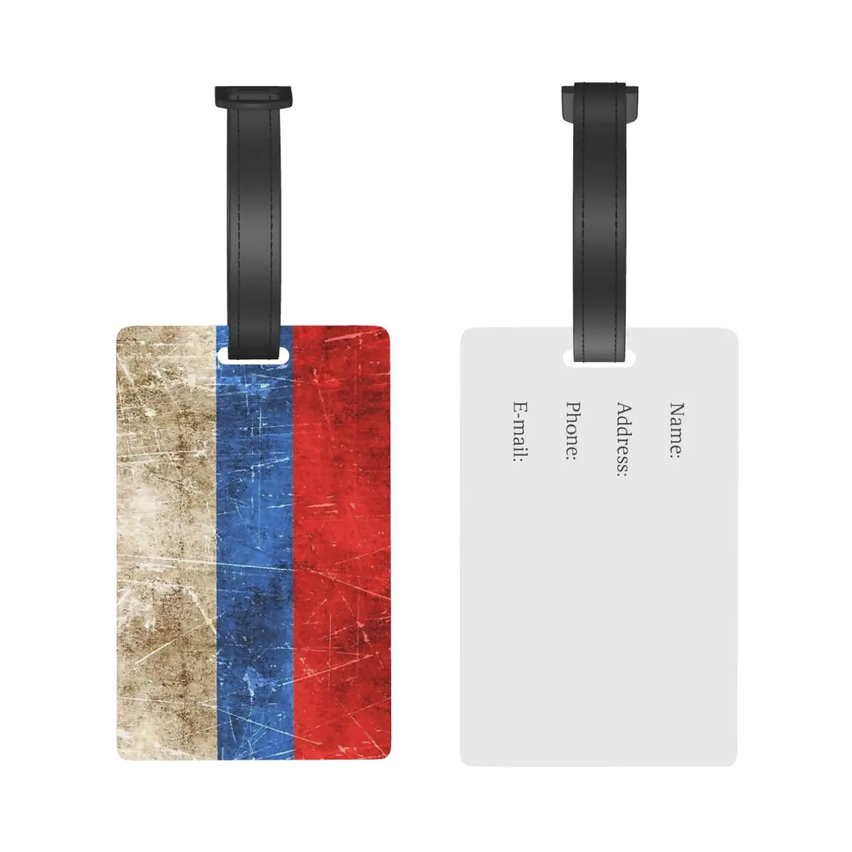 Russian Flag Luggage Tags Suitcase Accessories Travel PVC Fashion Baggage Boarding Tag Portable Label Holder ID Name Address