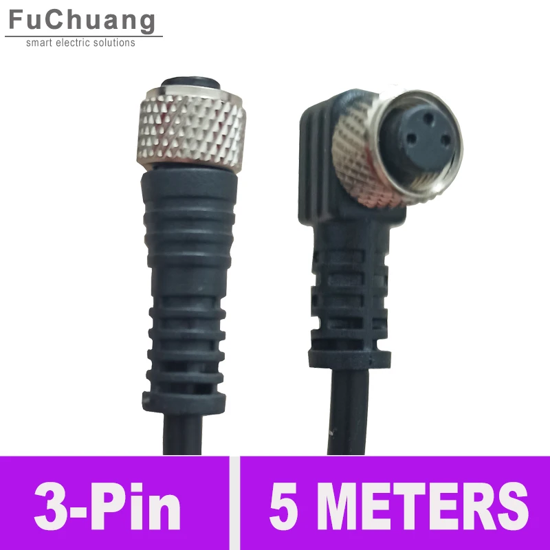 근접 센서 에어 플러그 케이블 5 미터 3 핀 스트레이트 또는 벤드 타입 항공 플러그 리드 와이어 LM8 유도 형 센서 스위치 용