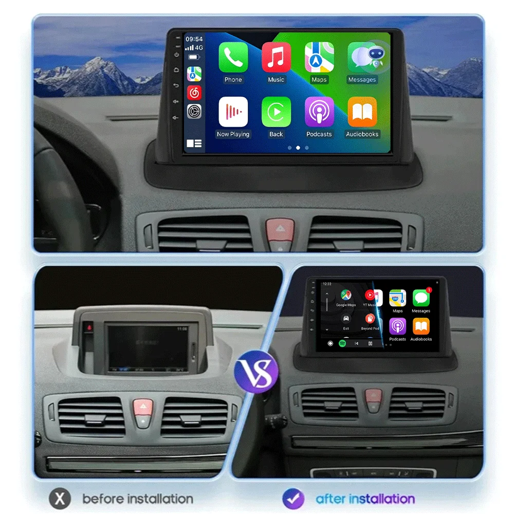 Android16 For Renault Megane 3 Fluence Samsung SM3 2008  - 2014 Car Radio Navigation Multimedia video Player DSP BT Carplay 5G