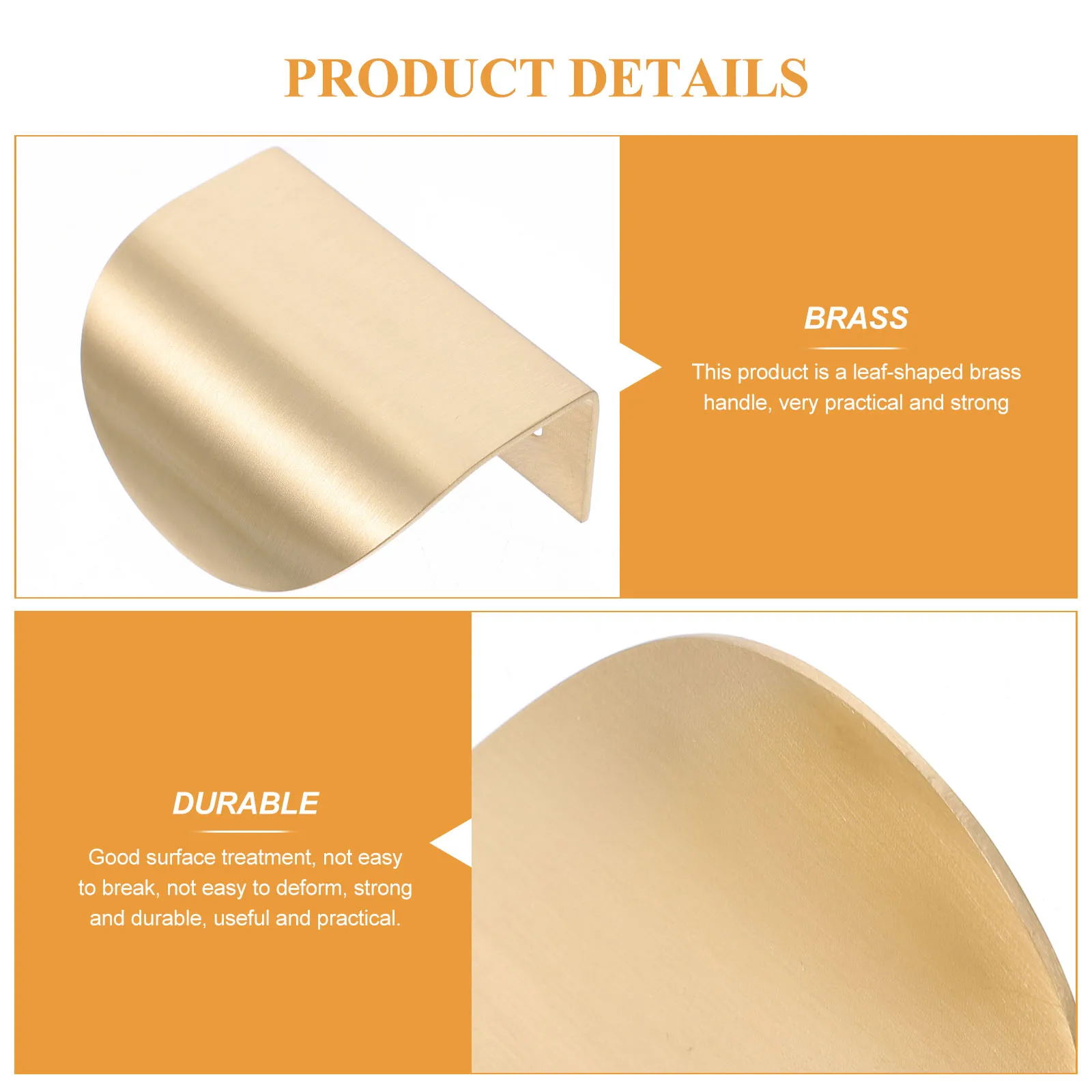 

4pcs Brass Leaf H les Cabinet Door Furniture Drawer Pulls Solid Wardrobe Kitchen Durable Easy Install Hardware