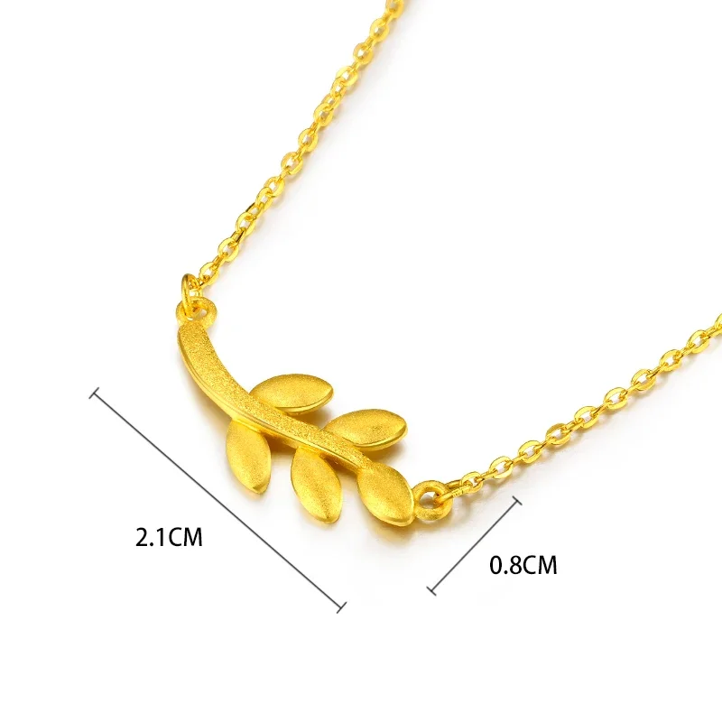 XXX 24K Pure Gold Necklace Real AU 999 Solid Gold Chain Beautiful Leaf Upscale Trendy Classic Party Fine Jewelry Hot Sell New