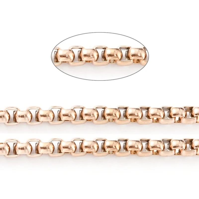 10m/roll 3x3x1.5mm 304 Stainless Steel Box Chains Link Chain Unwelded for Jewelry Making DIY Bracelet Necklace Craft Accessories