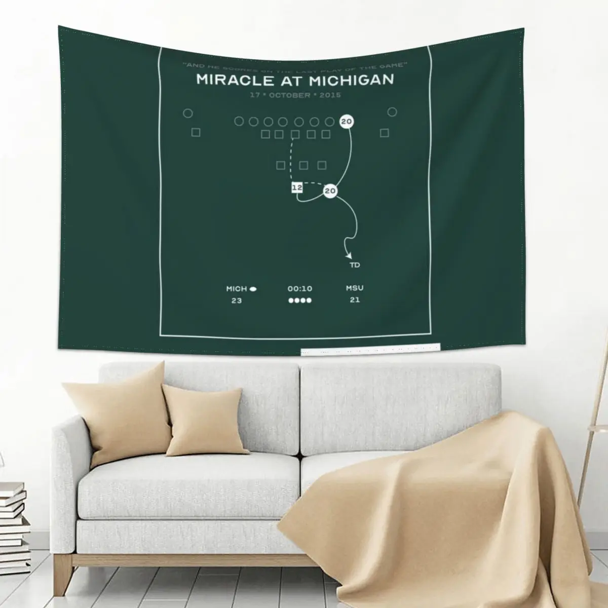 

Miracle at Michigan - 2015 Tapestry Decoration Aesthetic Wallpaper Tapestry