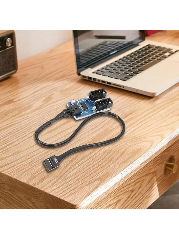 Motherboards USB2.0 9Pin Header 1 to 2 Extension HUBs Splitter Adapter Converters