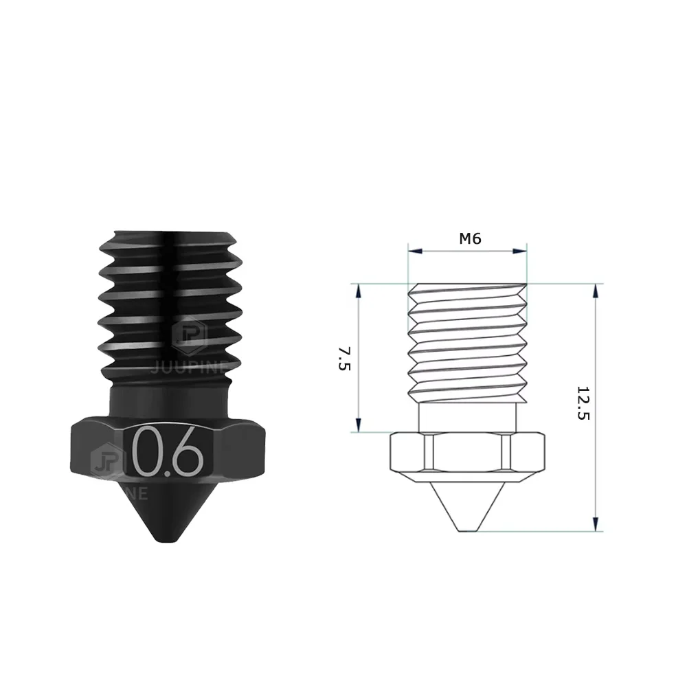 E3D V6 Hardened Steel Nozzle V6 Nozzle 3d Printer Parts 0.2 0.4 0.6 0.8 For Ender 3 Hotend Titan Extruder Prusa I3 MK3