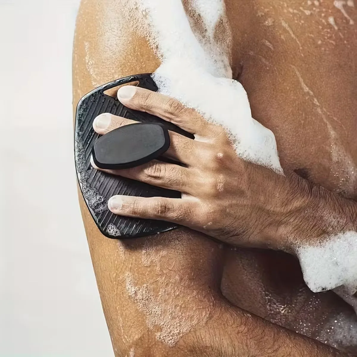 مجموعة مكونة من 4 قطع من فرشاة تنظيف الجسم المصنوعة من السيليكون لتقشير الوجه اللطيف وتدليك الدش وتنظيف البشرة وإكسسوارات الحمام