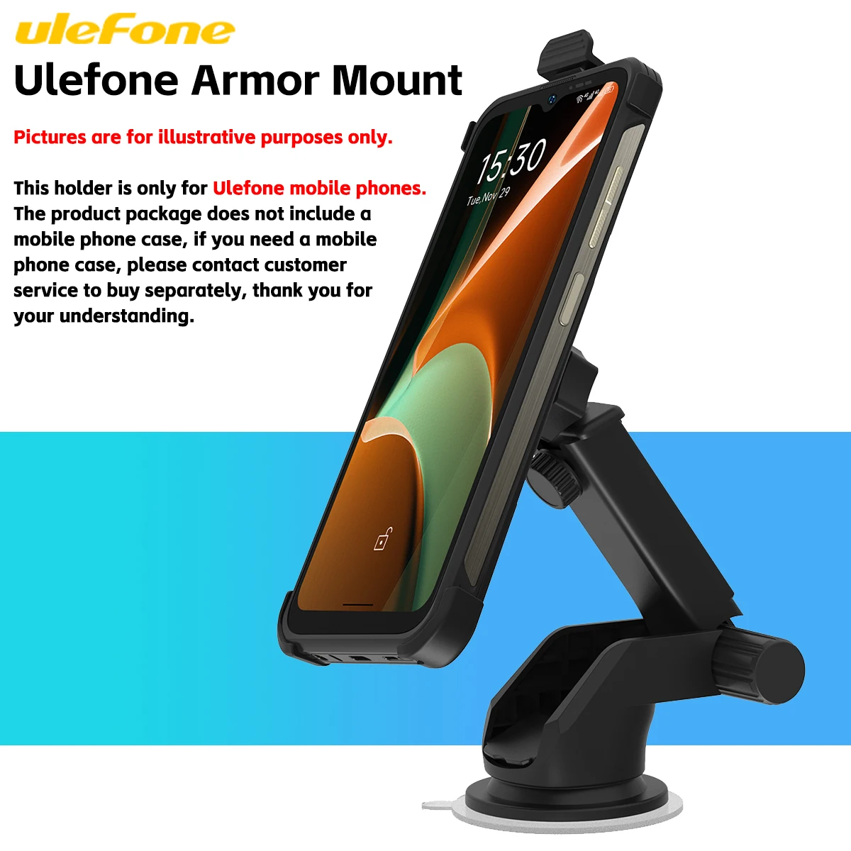 Ulefone Armor Mount Car Suction SmartPhone Holder For Ulefone Power Armor 8 Armor 18T Armor 19 Armor 21 Armor 22