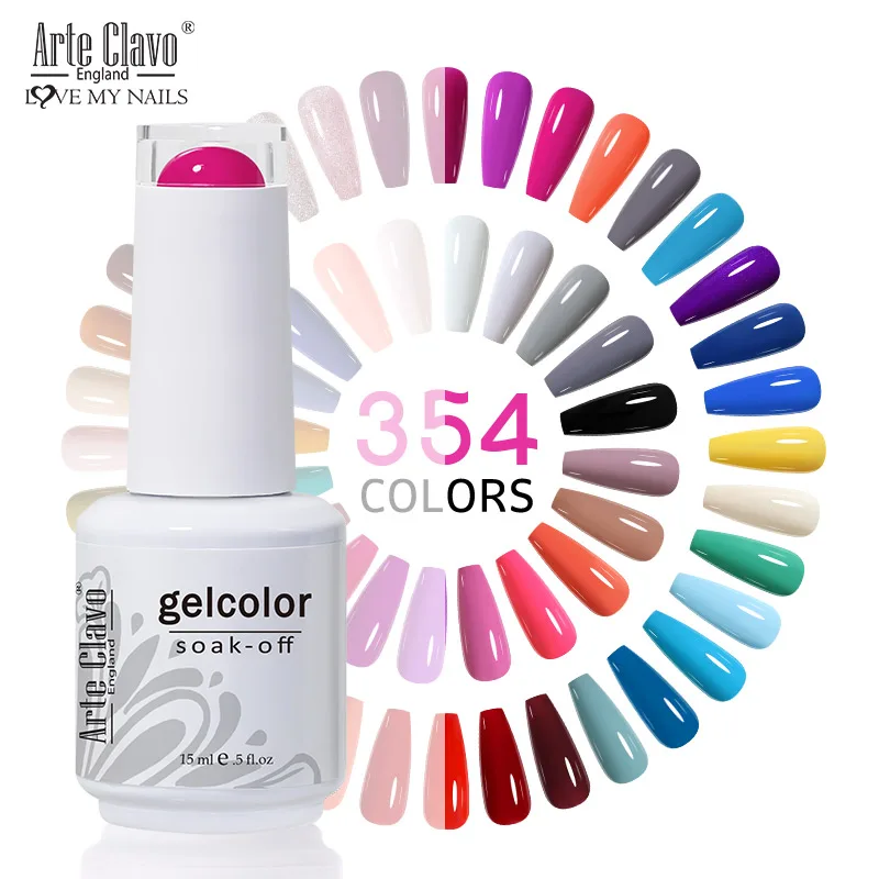 ArteClavo Soak Off UV LED เจลเล็บ Hybrid เคลือบเงา99สีเล็บศิลปะเล็บกึ่งถาวรฐาน top Coat เล็บเจล