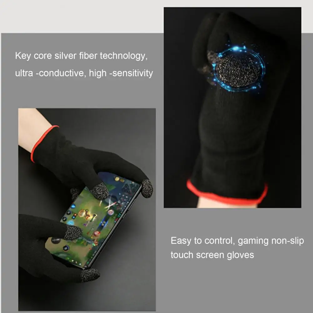 Gaming Mobile Game Gloves 2pcs Gaming Touch Screen Gloves Breathable Lightweight Mobile Game Accessories Sweat-resistant Warm
