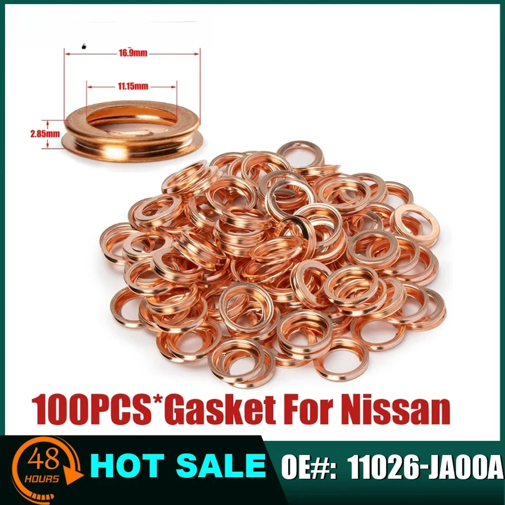 100PCS Washer 11026-JA00A Engine Oil Pan Drain Plug Gasket For Nissan  For Infiniti 11026-31X00 11026-01M00