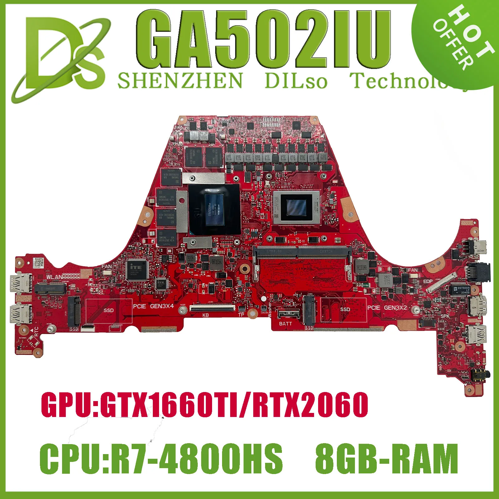 

GA502IU R5-4600R7-4800H R9-4900H GTX1660Ti RTX2060-6G Mainboard For Asus ROG Zephyrus G15 GA502IV GA502 Laprop Motherboard