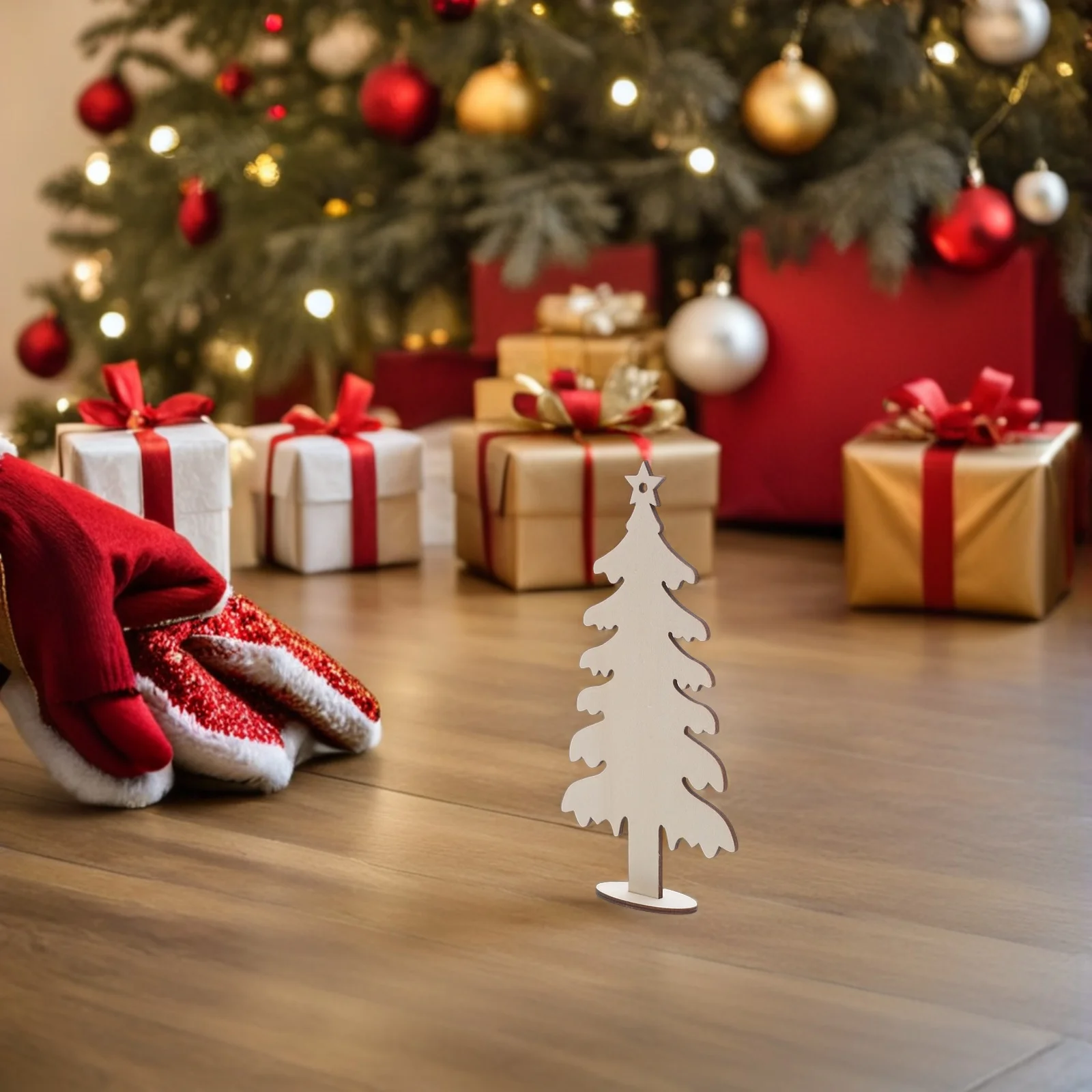 20 قطعة شجرة عيد الميلاد الخشبية الفارغة القواطع لم تنته DIY بها بنفسك الطلاء الحرفية الحلي معلقة الدائمة ديكور الخشب زخرفة الفراغات