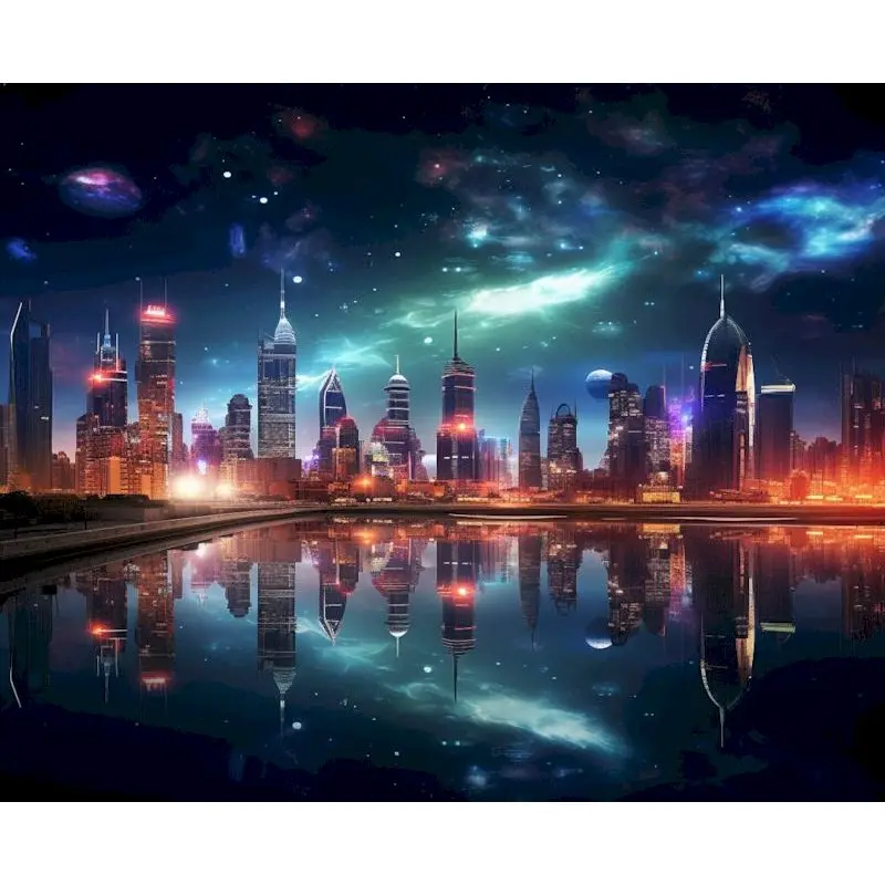 

GATYZTORY Diy Diamond Painting Night Landscape Full Rhinestone Embroidery Cross stitch City Mosaic Picture Wall