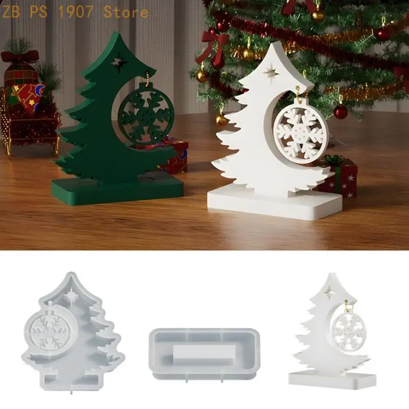 Silicone Christmas Tree Snowflake Mold Support High Heat Resistance For DIY Holiday Craft And Festival Decorations