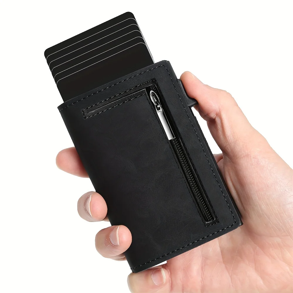 Anti-Rfid Business Card Holder Credit Card Holder Mens Black Wallet Luxury Pop Up Slim Thin Minimalist Carbon Fiber Card Holder