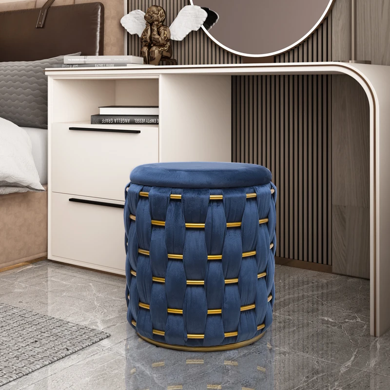 Dining Stool Living Room Furniture Nordic Makeup Chair Indoor Storage Round Change Shoes Stools Multifunctional Chair Footstool