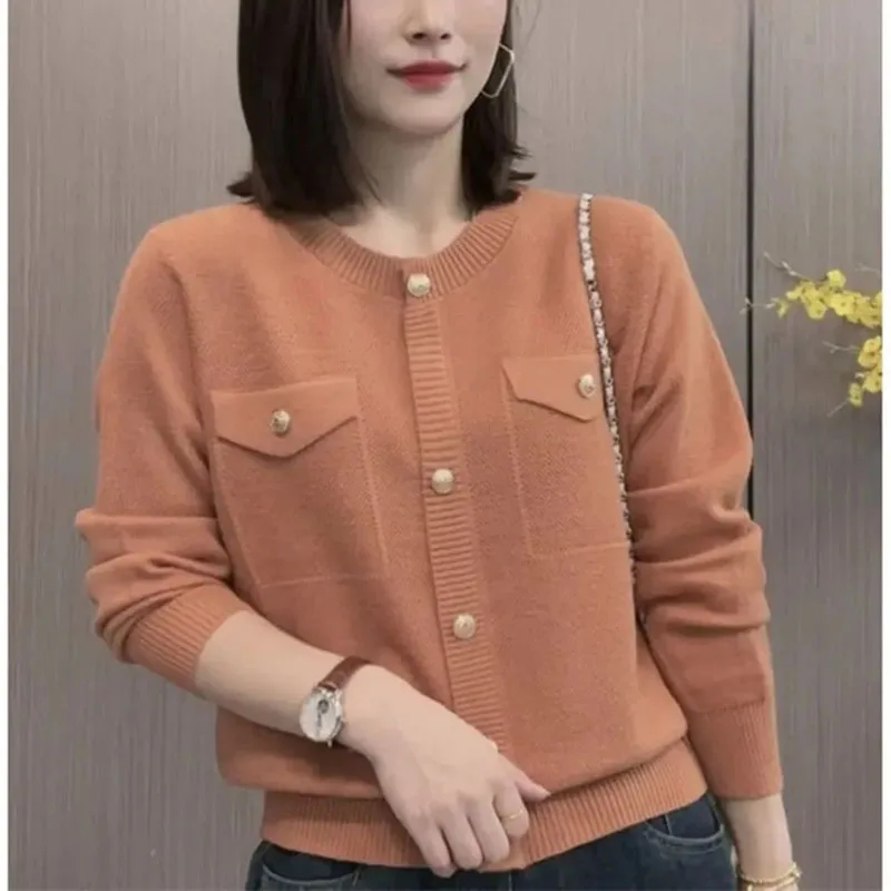 

Women's Sweater Knitwear 2026 New Spring Autumn Knitted Sweater Small Fragrant Style Casual Pullover Top Coat Jacket Female