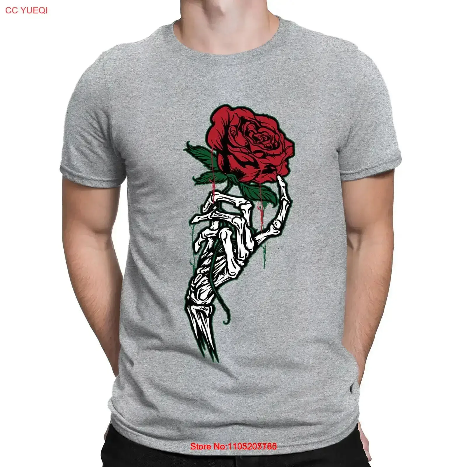 Yours Truly Flower Rose Rock Skull Skeleton Horror T Shirt Top BAL1 vintage Washed Casual designer clothes Slightly streetwear