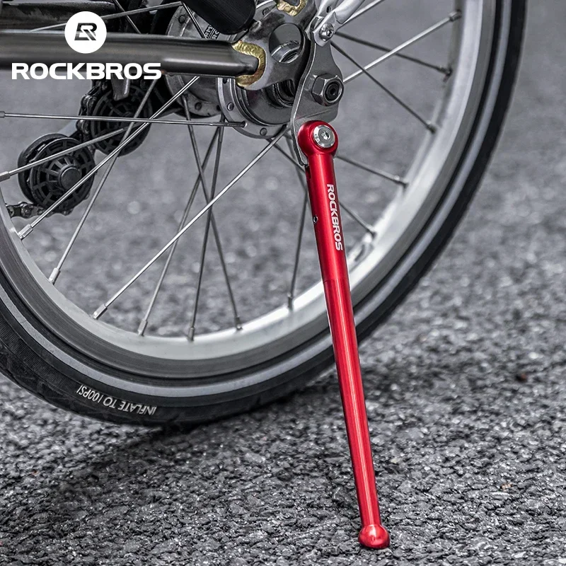 ROCKBROS Bicycle Kickstand 16 Inch Adjustable Aluminum Alloy Bike Parking KickStand Solid Reliable Rear Rack Holder Footrest