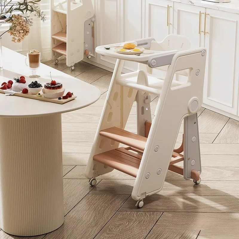 

Складной детский стульчик со съемным столом и колесами. Сиденье для столовой и обучения от 6 месяцев до 2 лет. Выдвижной поднос. Легко складывается.