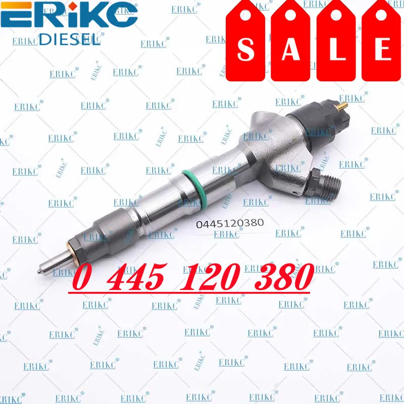 ERIKC 0445120380 Common Rail Injector 0 445 120 380 Oil Seal Fuel Injection Assy Auto Spare Parts for Bosch Yuchai YC6J