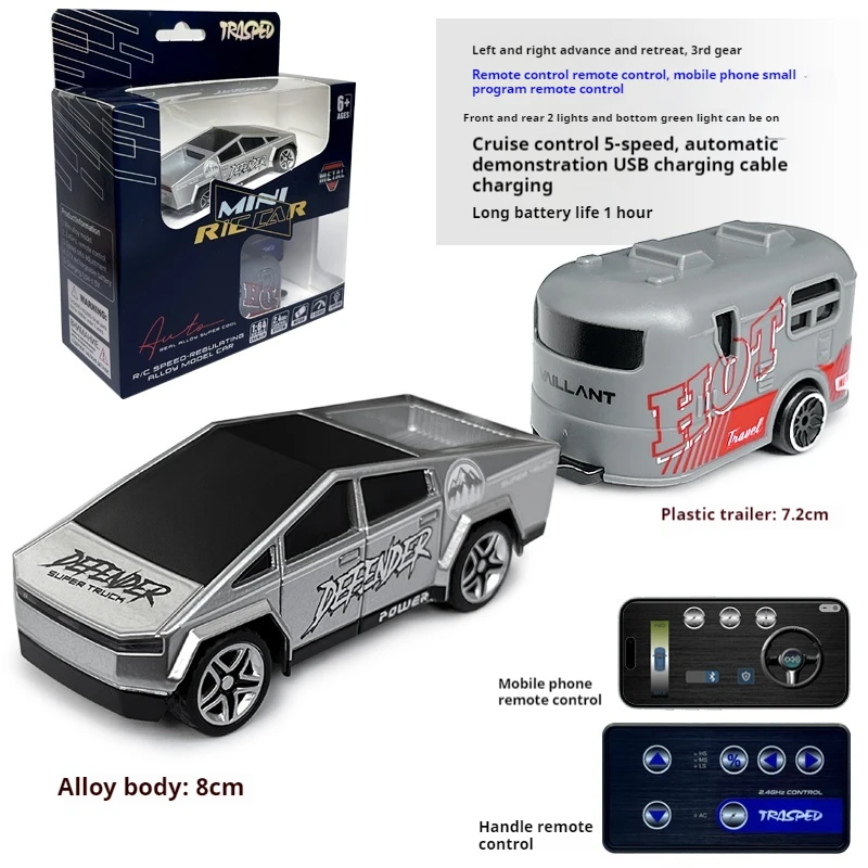 Mini coche de Control remoto de escritorio de alta velocidad 1:64, coche de Control remoto de aleación para niños, simulación inalámbrica, modelo de coche deportivo, regalo