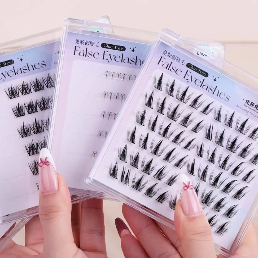 ふわふわの接着剤不要のクラスターまつげ DIY 個別セルフ接着つけまつげ まつげエクステ 長持ち