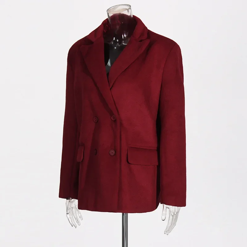 Veste en laine trempée rétro française pour femme, tube droit, polyvalent, tempérament, document solide, petit, nouveau style, automne 2024